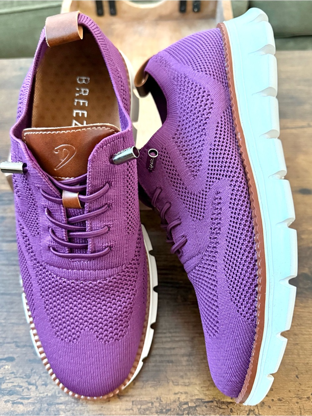 Breeze Urban Women's Lightweight Purple Oxford Sneakers New